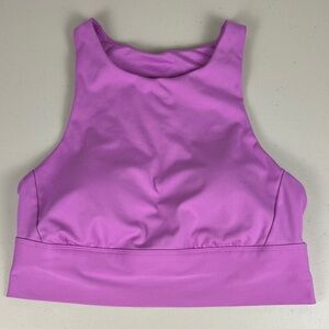 All In Motion Light Support Brushed Sculpt High-Neck Sports Bra Purple Sz L